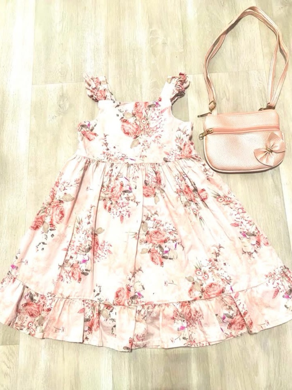 Edgehill Collection Pink Floral Ruffle Sundress for Girls